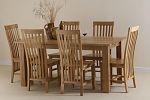 Havana 6ft x 3ft Solid Oak Dining Set with 6 Solid Oak Chairs